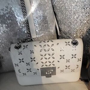 Michael Kors White Shoulder Bag with Minimalist Design